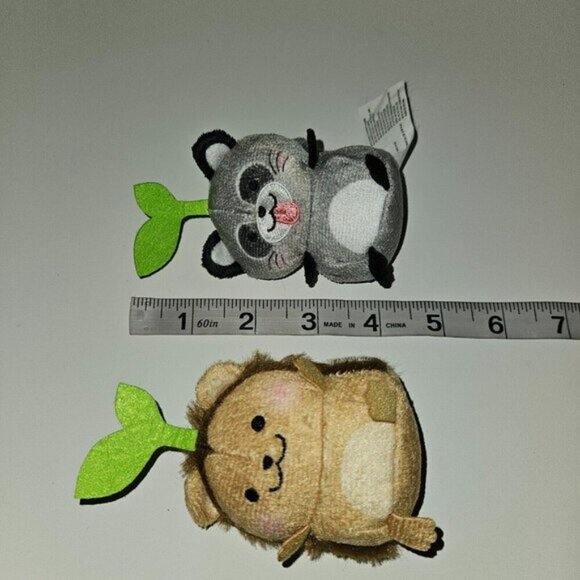 2 Sakuties Plush Lot Small 4" Bean Bag Toys Wally Hedgehog Reagan Raccoon - Picture 11 of 11